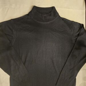 Wool Style In Italy Men's Black Turtle Neck 80% Merino Wool